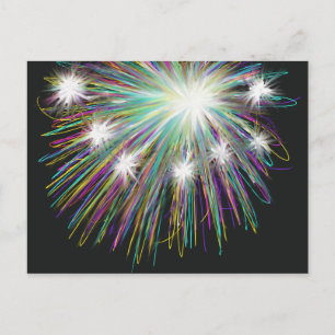 Carte Postale Starburst Stars Coloré Funky Space Neon Art