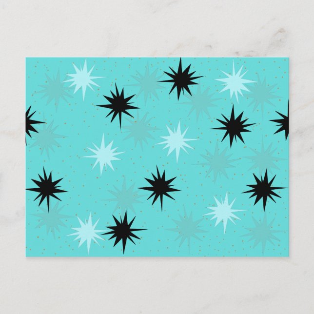 Carte postale Starburst Turquoise atomique (Devant)