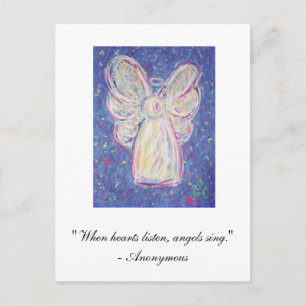 Carte Postale Starry Night Angel, "Quand les coeurs écoutent, le