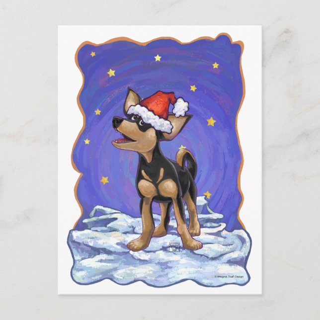 Carte Postale Starry Night Festive Chihuahua (Devant)