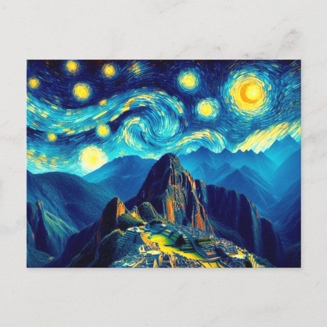 Carte Postale Starry Night Machu Picchu Pérou (Devant)