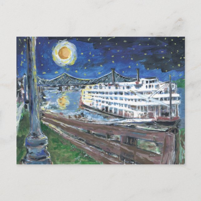 Carte Postale Starry Night Mississippi Queen (Devant)