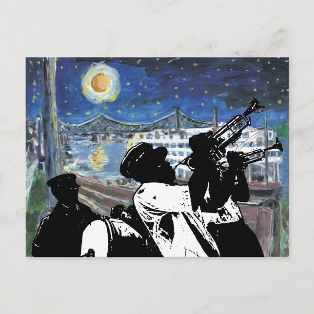 Carte Postale Starry Night Mississippi Queen (Devant)