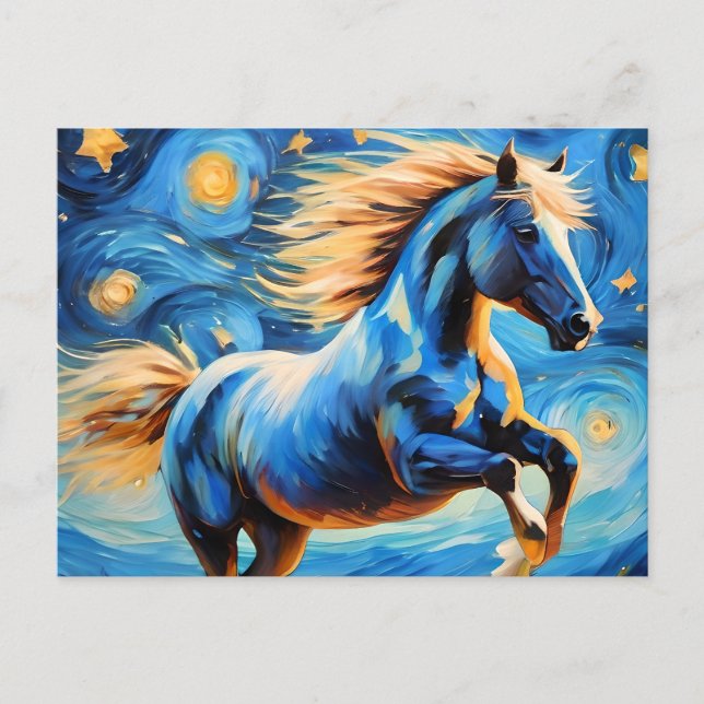 Carte postale Starry Night Van Gogh Horse (Devant)
