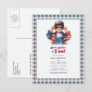 Carte Postale Stars, Stripes & Fun   Anniversaire d'un véritable