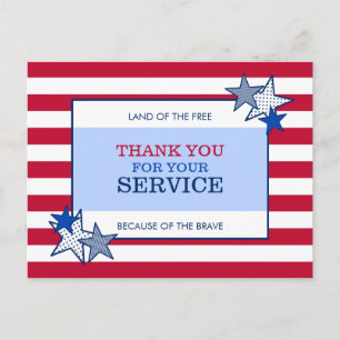 Carte Postale Stars Stripes Patriotique Vétérinaire Merci