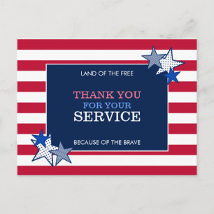 Carte Postale Stars Stripes Patriotique Vétérinaire Merci 