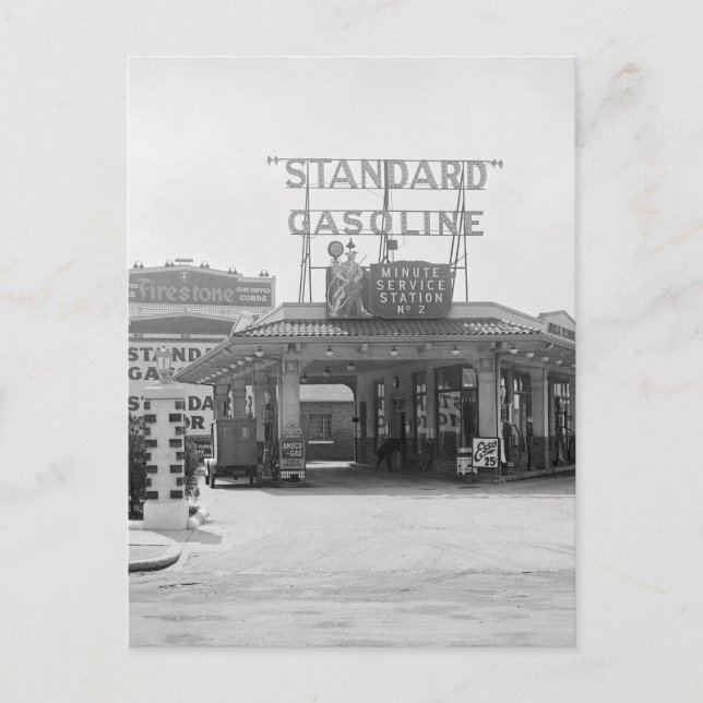 Carte Postale Station de remplissage des années 1920 (Devant)