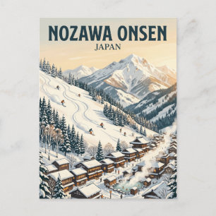 Carte Postale Station de ski de Nozawa Onsen Japon