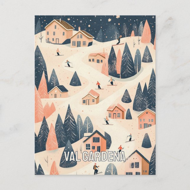 Carte Postale Station de ski de Val Gardena Italie (Devant)