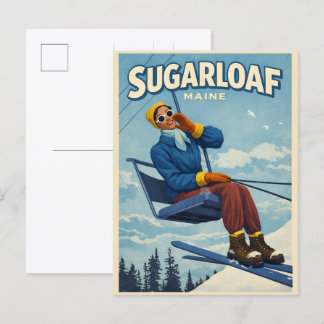 Carte Postale Station de ski vintage de Nouvelle-Angleterre Suga