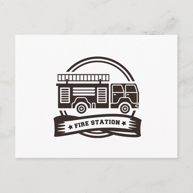 Carte Postale Station d'incendie (Devant)