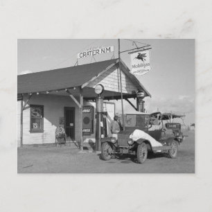 Carte Postale Station-service au Nouveau-Mexique, 1936