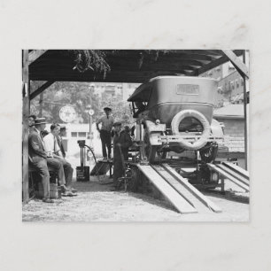 Carte Postale Station-service automobile, 1924. Photo ancienne