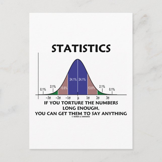 Carte Postale Statistiques Si Vous Tortuez Les Chiffres Assez Lo (Devant)