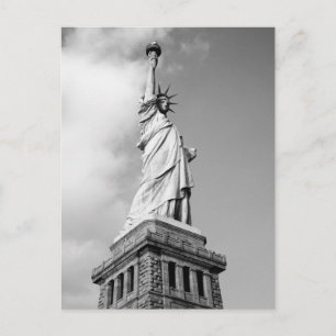 Carte Postale Statue Black & White de Liberty, New York postcard