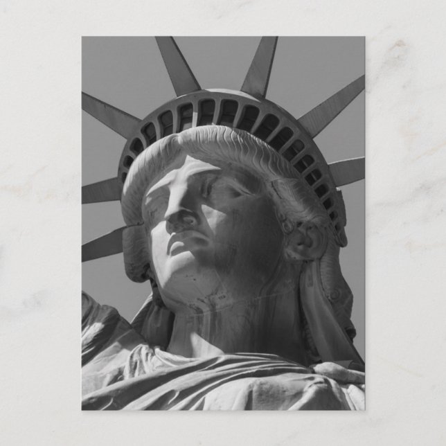 Carte Postale Statue blanche noire de la Liberté Gros plan Photo (Devant)