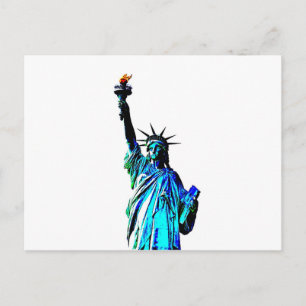 Carte Postale Statue bleue de Lady Liberty