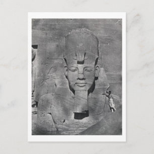 Carte Postale Statue colossale de Ramsès II à Abou Simbel, 1850