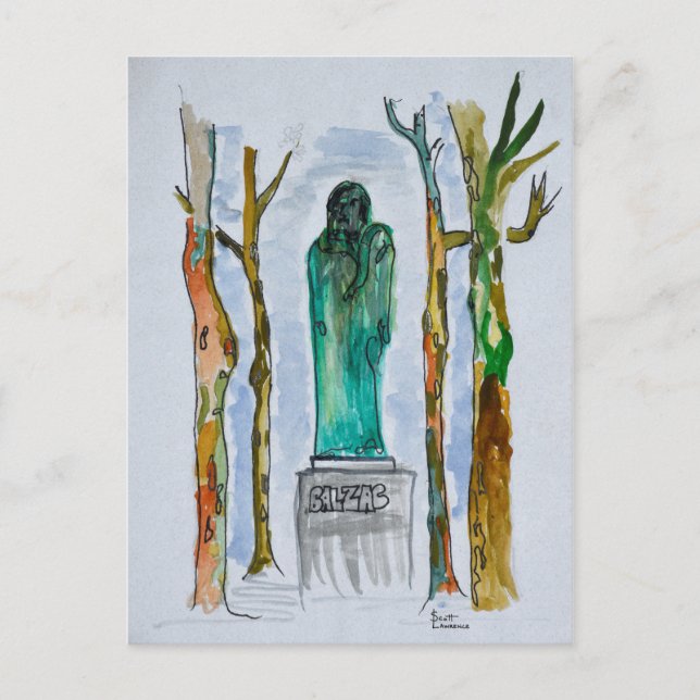 Carte Postale Statue de Balzac par Rodin | Paris, France (Devant)