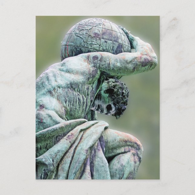 Carte Postale Statue de Bismarck, Berlin, Atlas du Dieu grec, Ba (Devant)