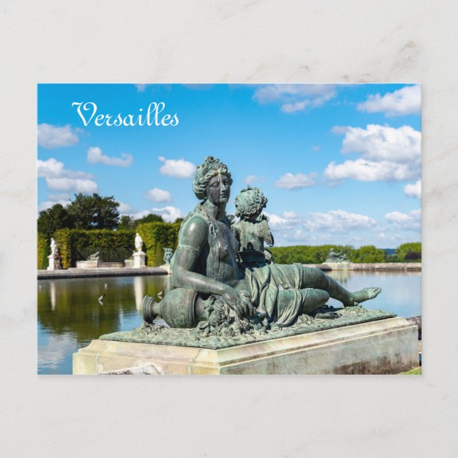 Carte Postale Statue de bronze dans le jardin du château de Vers (Devant)