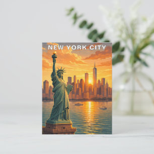 Carte Postale Statue de la Liberté de la ville de New York Skyli