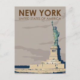 Carte Postale Statue de la Liberté de New York Rétro