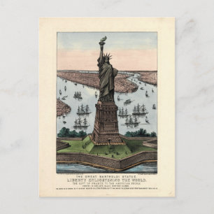 Carte Postale Statue de la Liberté du Courrier vintage & Ives