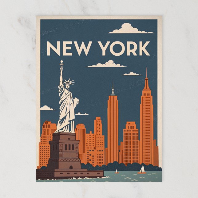 Carte Postale Statue de la Liberté en New York classique (Créateur téléchargé)