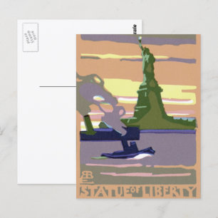 Carte Postale Statue de la Liberté, New York City, Voyage Rétro