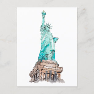 Carte Postale Statue de la Liberté New York Manhattan Island