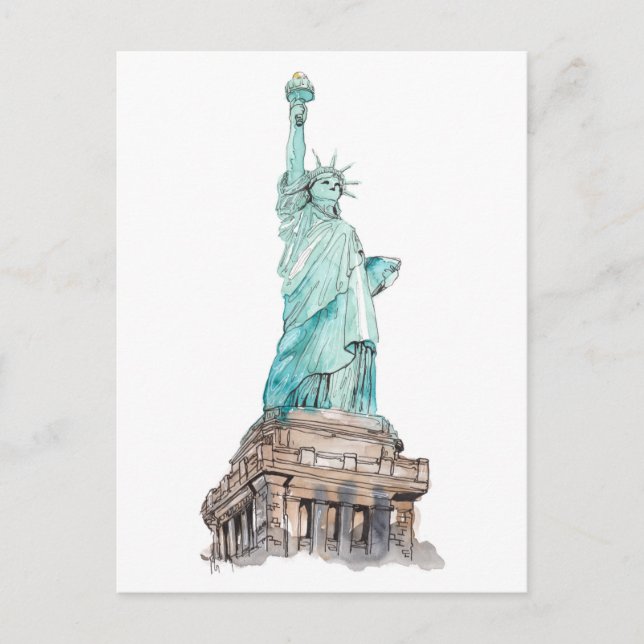 Carte Postale Statue de la Liberté New York Manhattan Island (Devant)