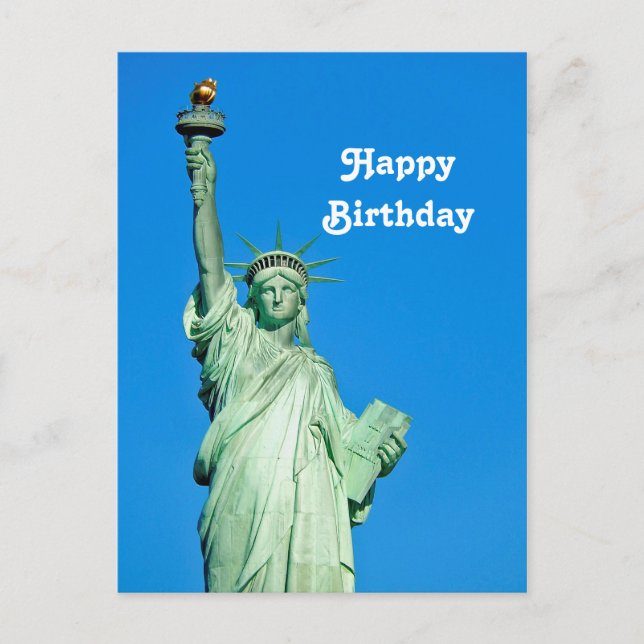 Carte Postale Statue de la Liberté New York Photo Anniversaire (Devant)