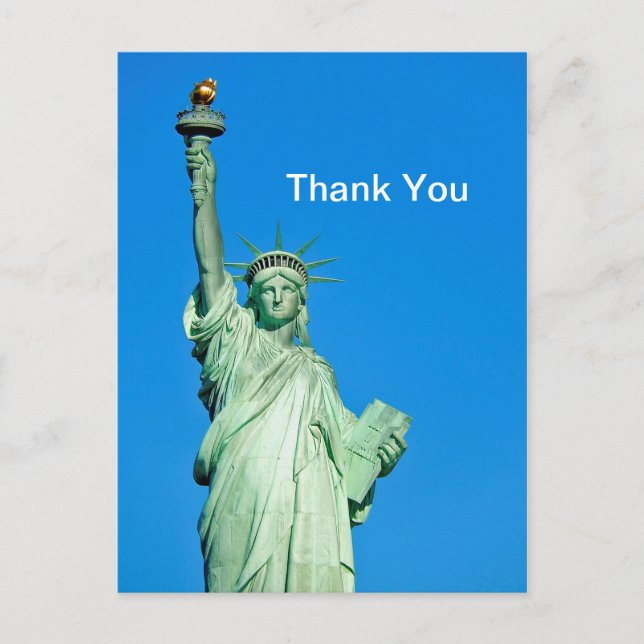 Carte Postale Statue de la Liberté New York Photo Merci (Devant)