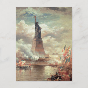 Carte Postale Statue de la liberté qui éclaire le monde