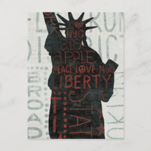 Carte Postale Statue de la liberté Silhouette