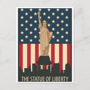 Carte Postale Statue de la liberté Vintage à New York