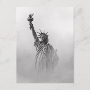 Carte Postale Statue de l'Amérique de la Liberté Noir et Blanc