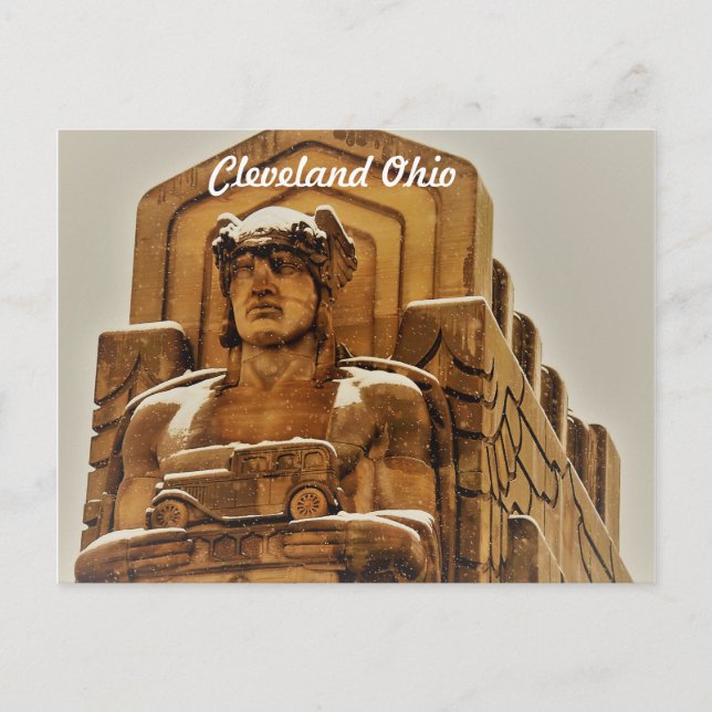 Carte Postale Statue de Neige Cleveland (Devant)