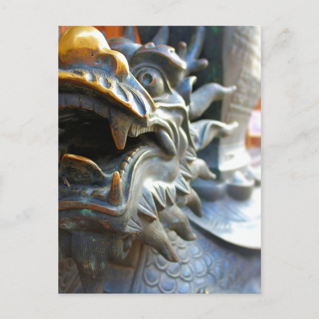 Carte Postale Statue Dragon - Yu Market - Shanghai, Chine (Devant)