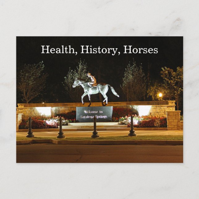 Carte Postale Statue du Cheval Danseuse autochtone Saratoga Cart (Devant)