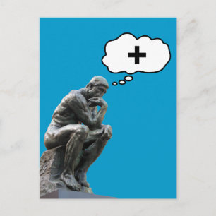 Carte Postale Statue du Penseur de Rodin - Pensez Positif