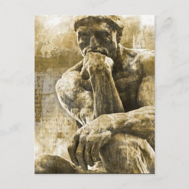Carte Postale Statue en bronze détenue Auguste Rodin l'penseur (Devant)