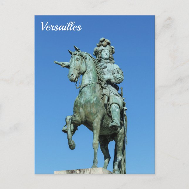 Carte Postale Statue équestre de Louis XIV à Versailles (Devant)