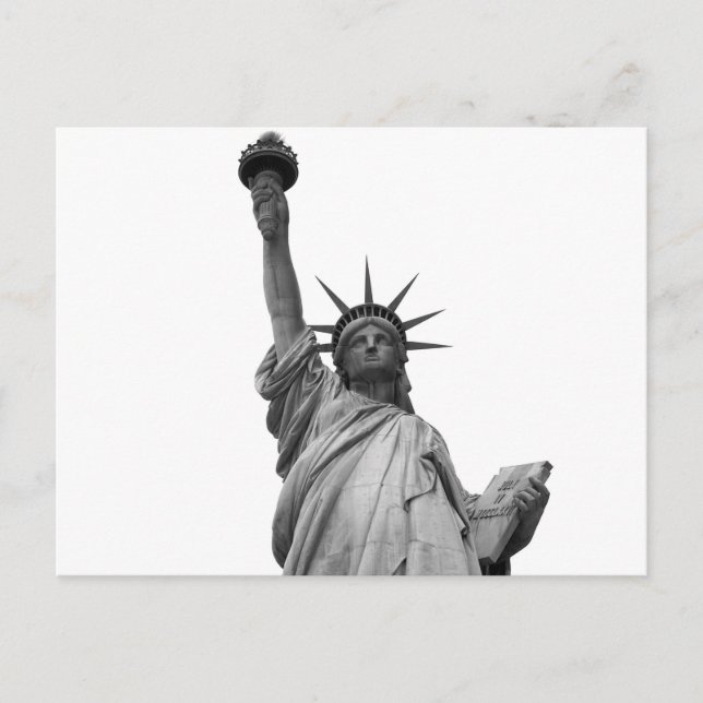 Carte Postale Statue noire et blanche de la Liberté (Devant)