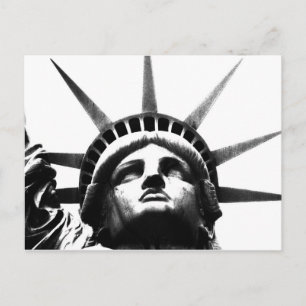 Carte Postale Statue noire et blanche de la Liberté