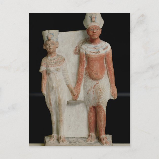 Carte Postale Statuette d'Amenophis IV et Nefertiti (Devant)