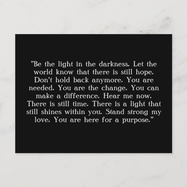 Carte postale "stay" du projet Semicolon (Devant)