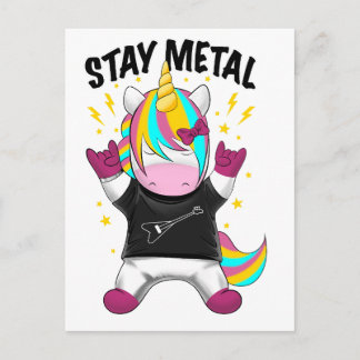 Carte Postale Stay metal unicorn